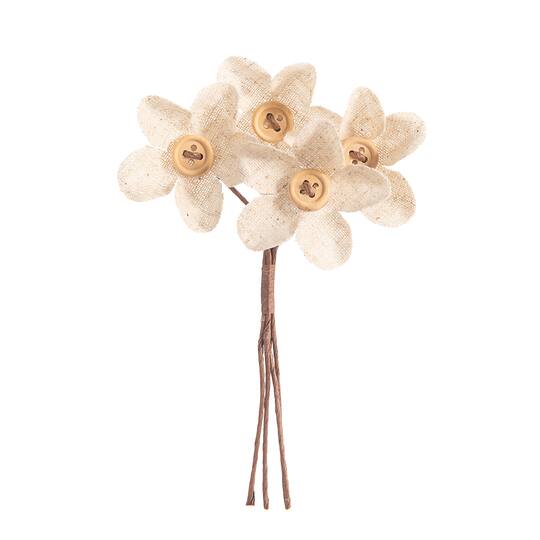 Buy The David Tutera Linen Flower Picks With Button Center At